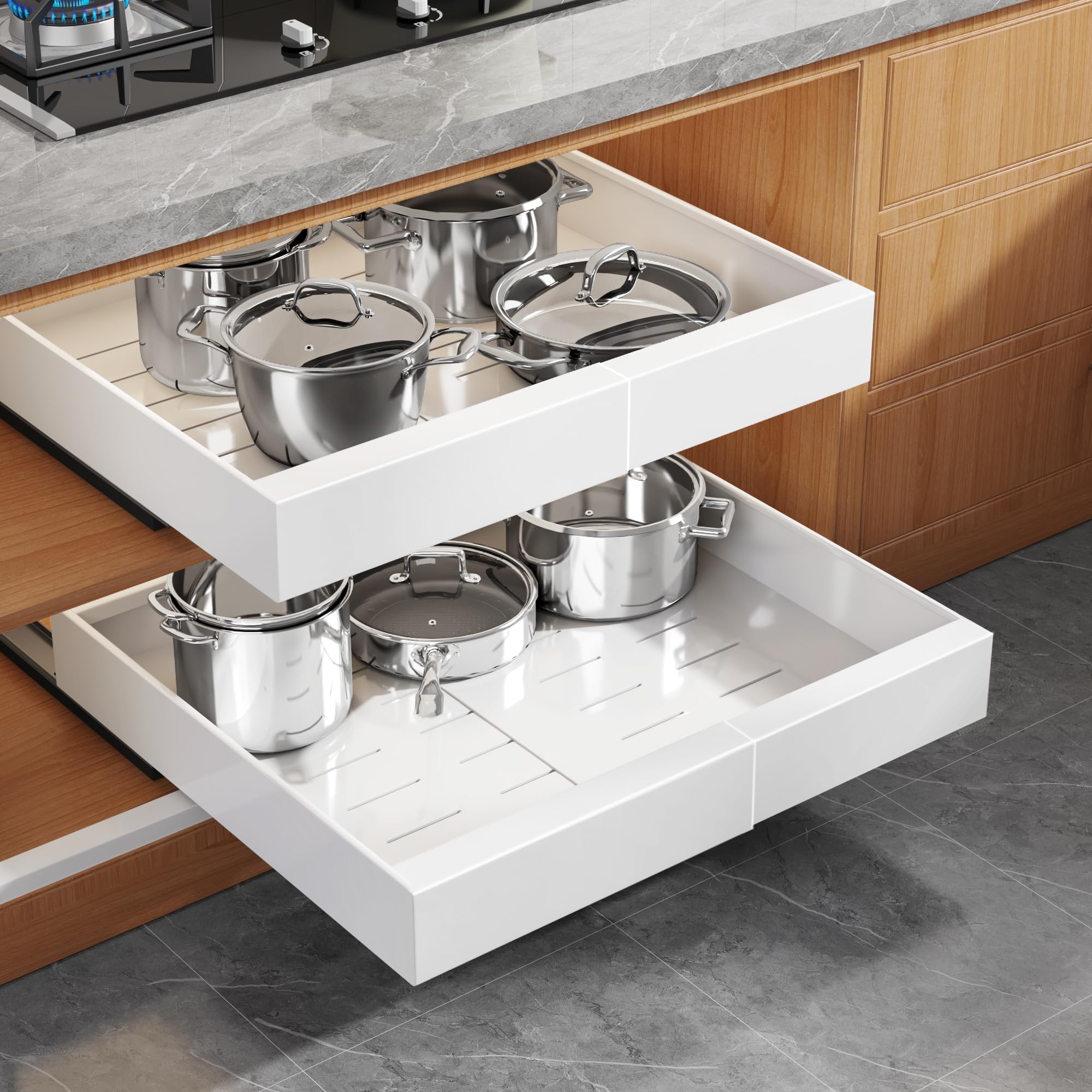 Expandable Pull Out Cabinet Organizer Slide Out Drawer Kitchen Cabinet Storage Rack