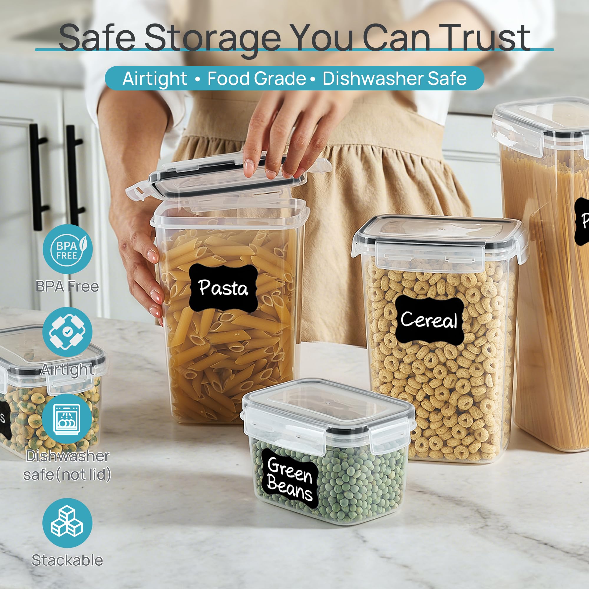 Airtight Food Storage Containers Set with Lids, BPA-Free