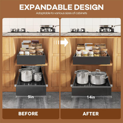 Pull Out Cabinet Organizer Slide Out Drawer Kitchen Cabinet Storage Rack Upgrade Rails System