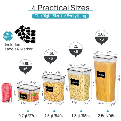 Airtight Food Storage Containers Set with Lids, BPA-Free