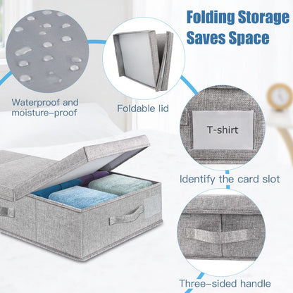 Under Bed Storage Containers Large Foldable Storage Box with Lid Clothes Shoes Blankets Pillow Organizer