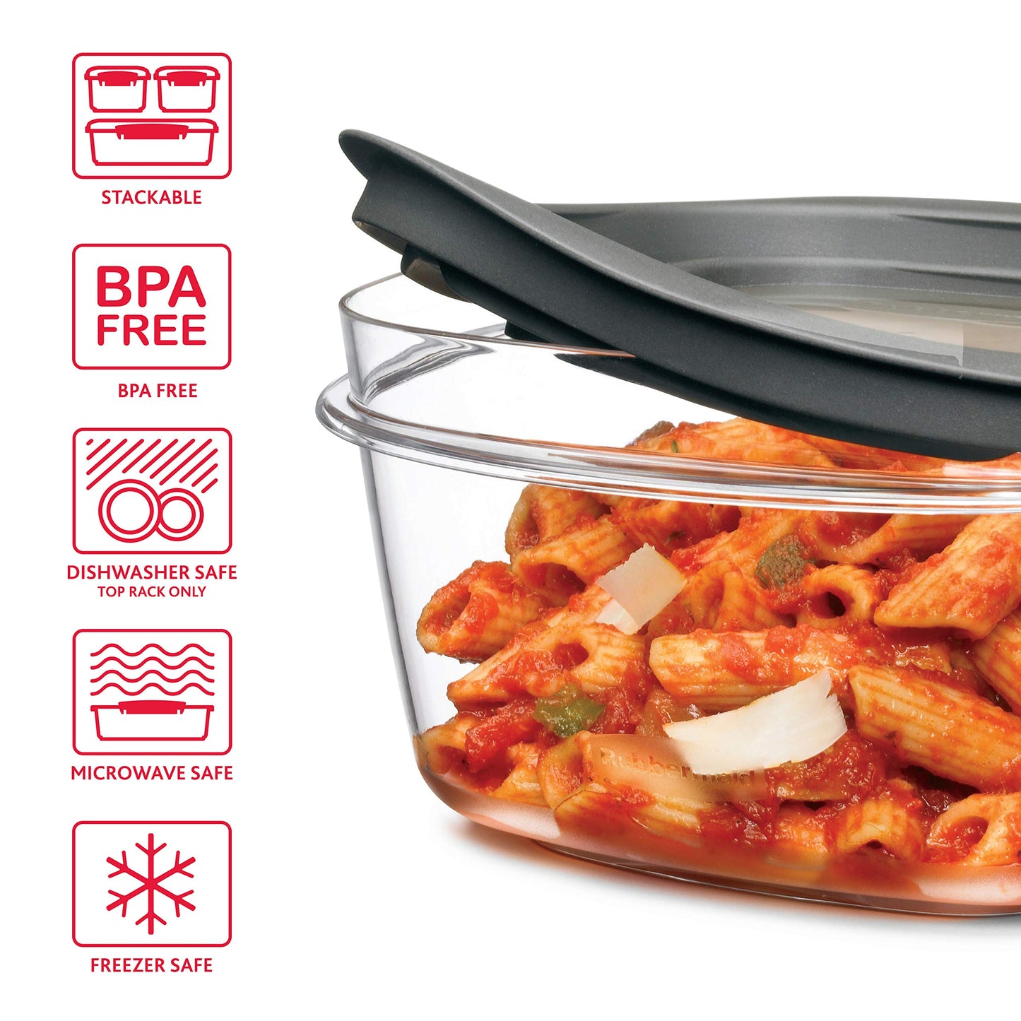 Food Storage Container Set, 10-Piece, BPA-Free, Microwave & Dishwasher Safe, Grey