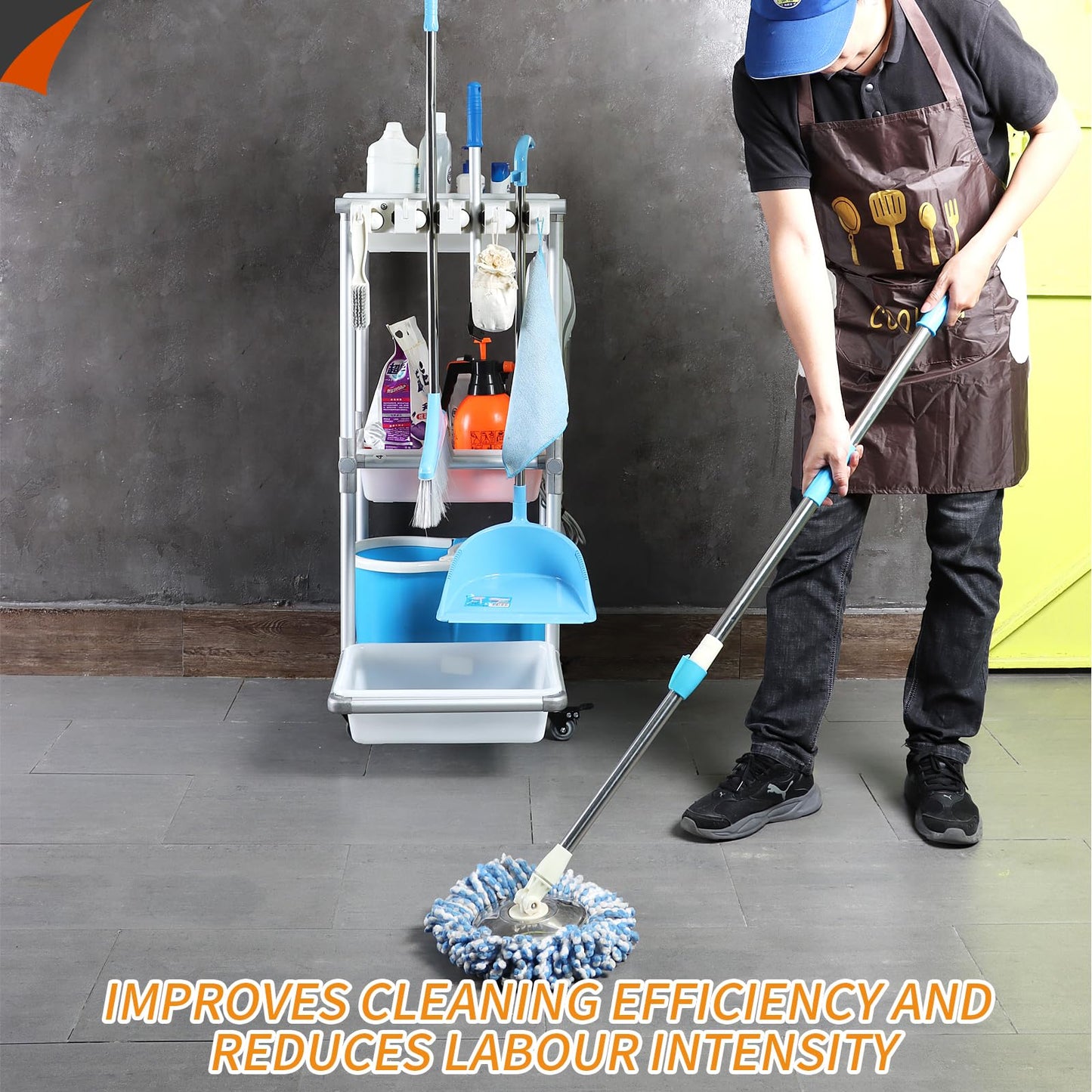 Rolling Cleaning Cart Organization Cleaning Supplies Storage Cart Multi Shelf Utility Cart