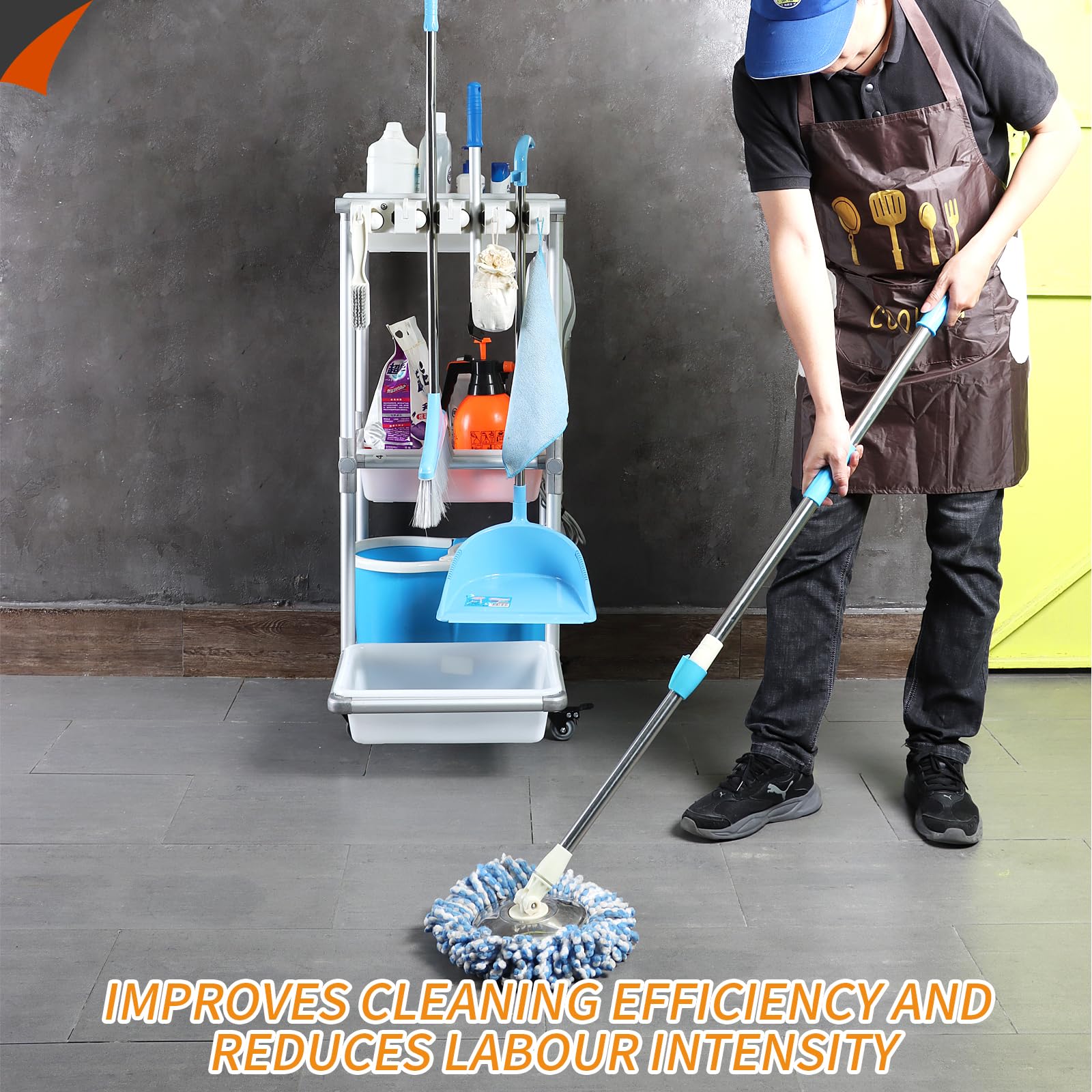 Rolling Cleaning Cart Organization Cleaning Supplies Storage Cart Multi Shelf Utility Cart