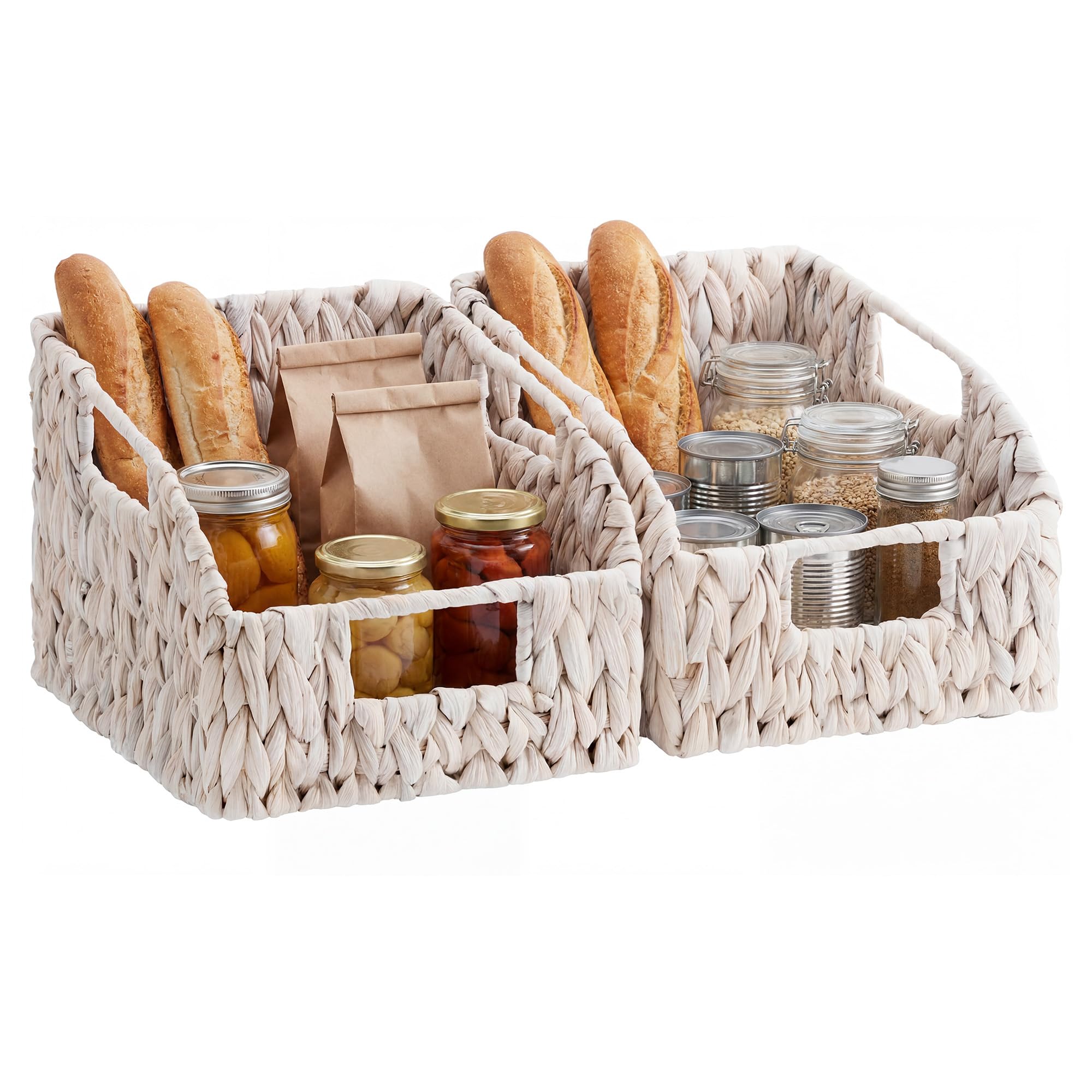Wicker Storage Baskets Pantry Organizers Storage Basket 2 Pack