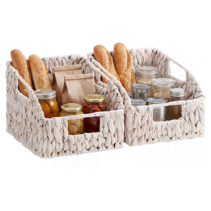 Wicker Storage Baskets Pantry Organizers Storage Basket 2 Pack