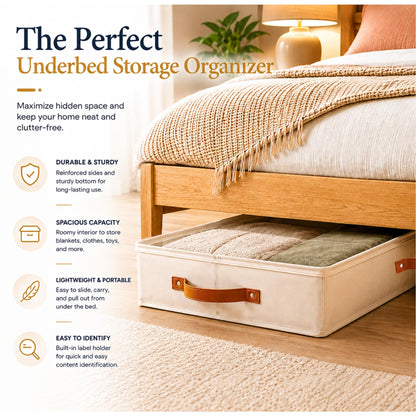 Under Bed Storage Box Drawer Organizer Large Clothes Blanket Shoes Storage Container with Lid Dark Gray