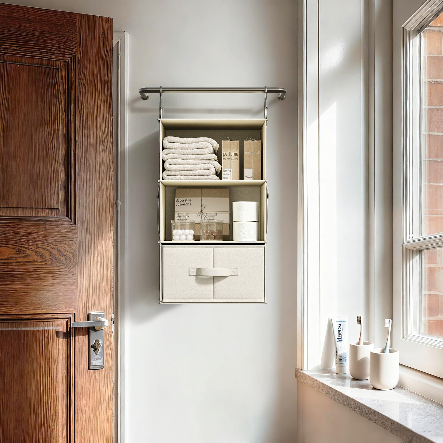 Hanging Closet Organizer Shelves with Drawers Closet Storage Organizer with Shelves and Compartments