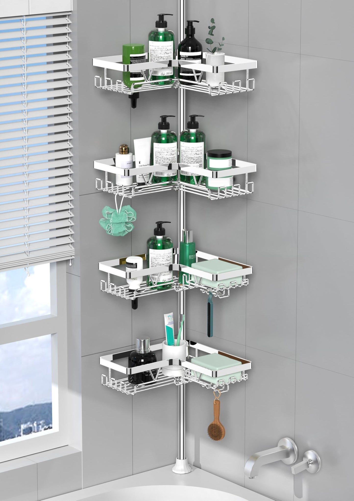 DAOYA Corner Shower Caddy Tension Pole