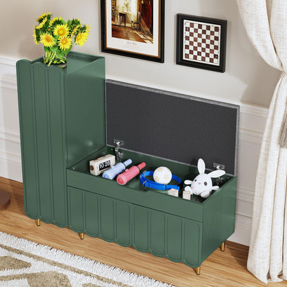 Shoe Cabinet Bench Entryway Storage Adjustable Shelves Cushioned Seat L Shaped Hallway Organizer