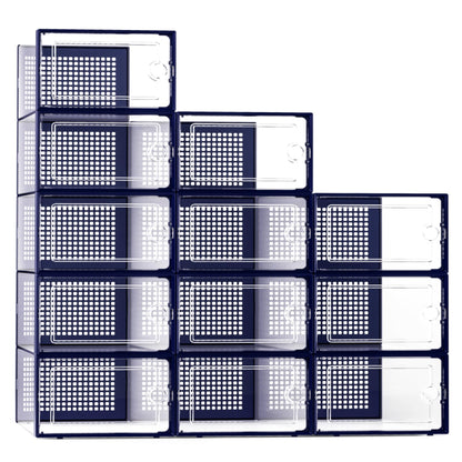Clear Stackable Shoe Storage Boxes Plastic Sneaker Organizer 12 Pack Shoe Containers Closet Storage System