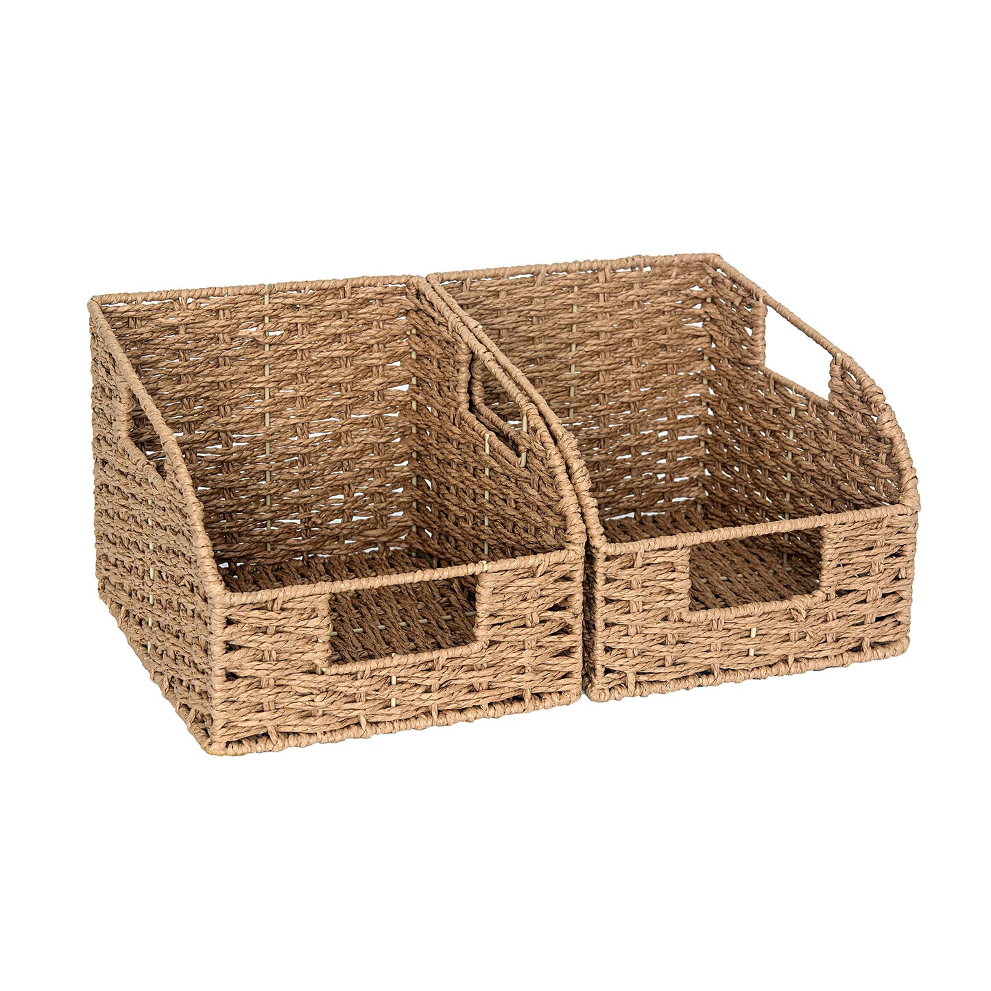 Wicker Storage Baskets Pantry Organizers Storage Basket 2 Pack