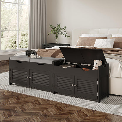 Shoe Storage Bench Lift Top Entryway Storage Bench Organizer Seat with Storage Cabinet