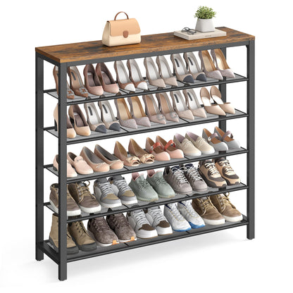 Shoe Storage Rack Metal Frame Entryway Closet Organizer Free Standing Shoe Shelf