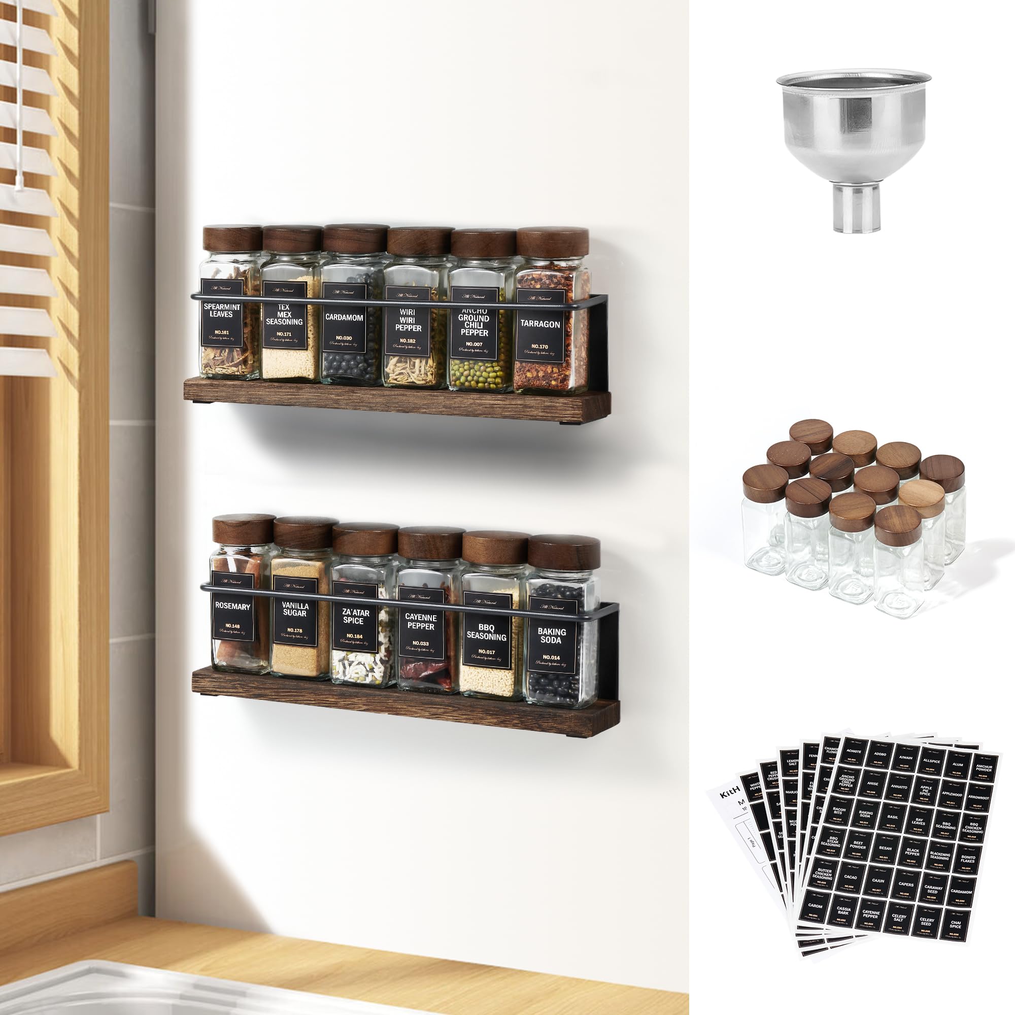 Magnetic Spice Storage Rack Organizer for Fridge Kitchen