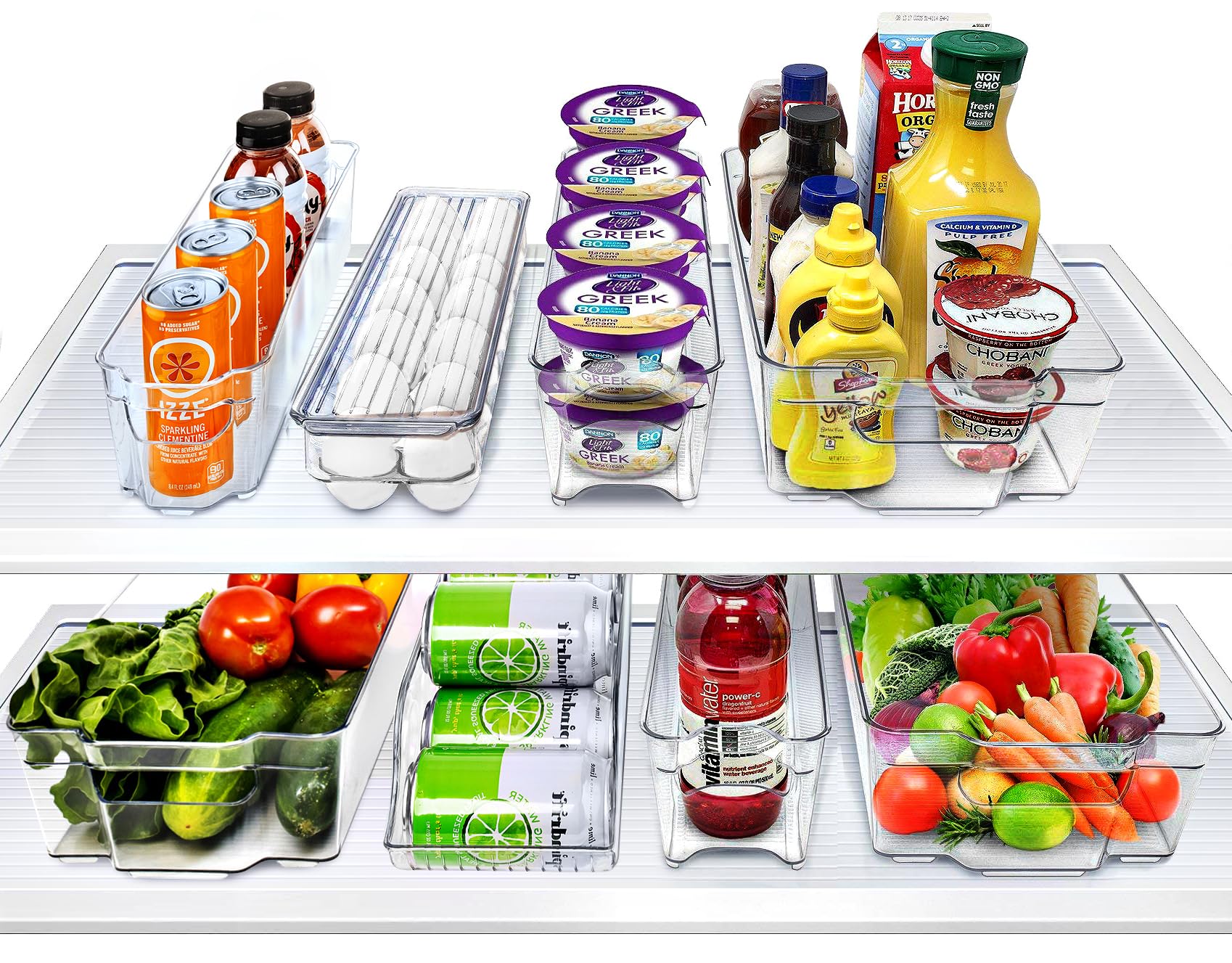 Clear Fridge Organizer Bins Refrigerator Storage Bins Home Pantry Kitchen Laundry Bathroom Organizer Clear Stackable Storage Containers