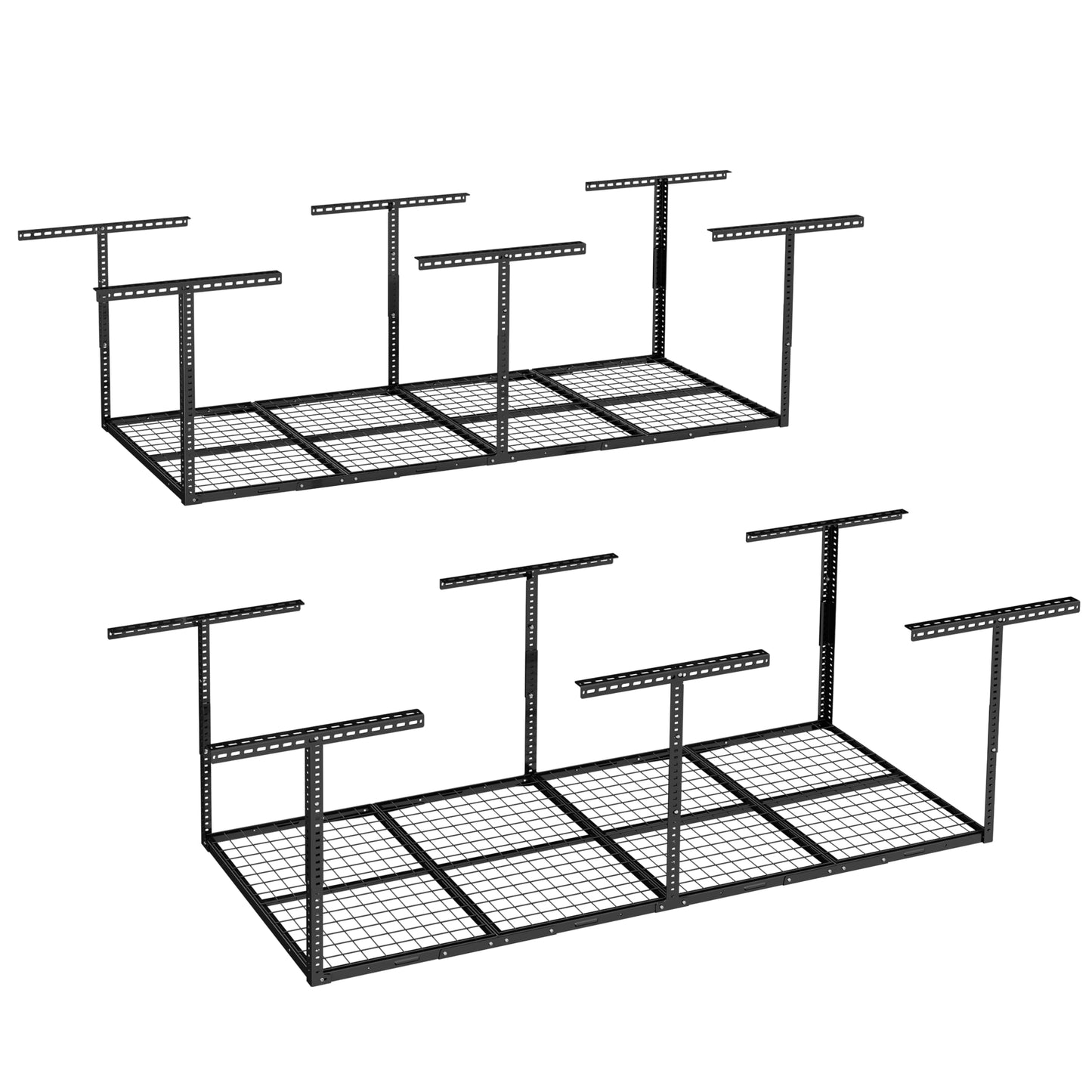 Overhead Garage Storage Rack 4x8 Adjustable Heavy Duty Ceiling Mounted Storage System 750 lbs Capacity Metal Garage Organizer Rack
