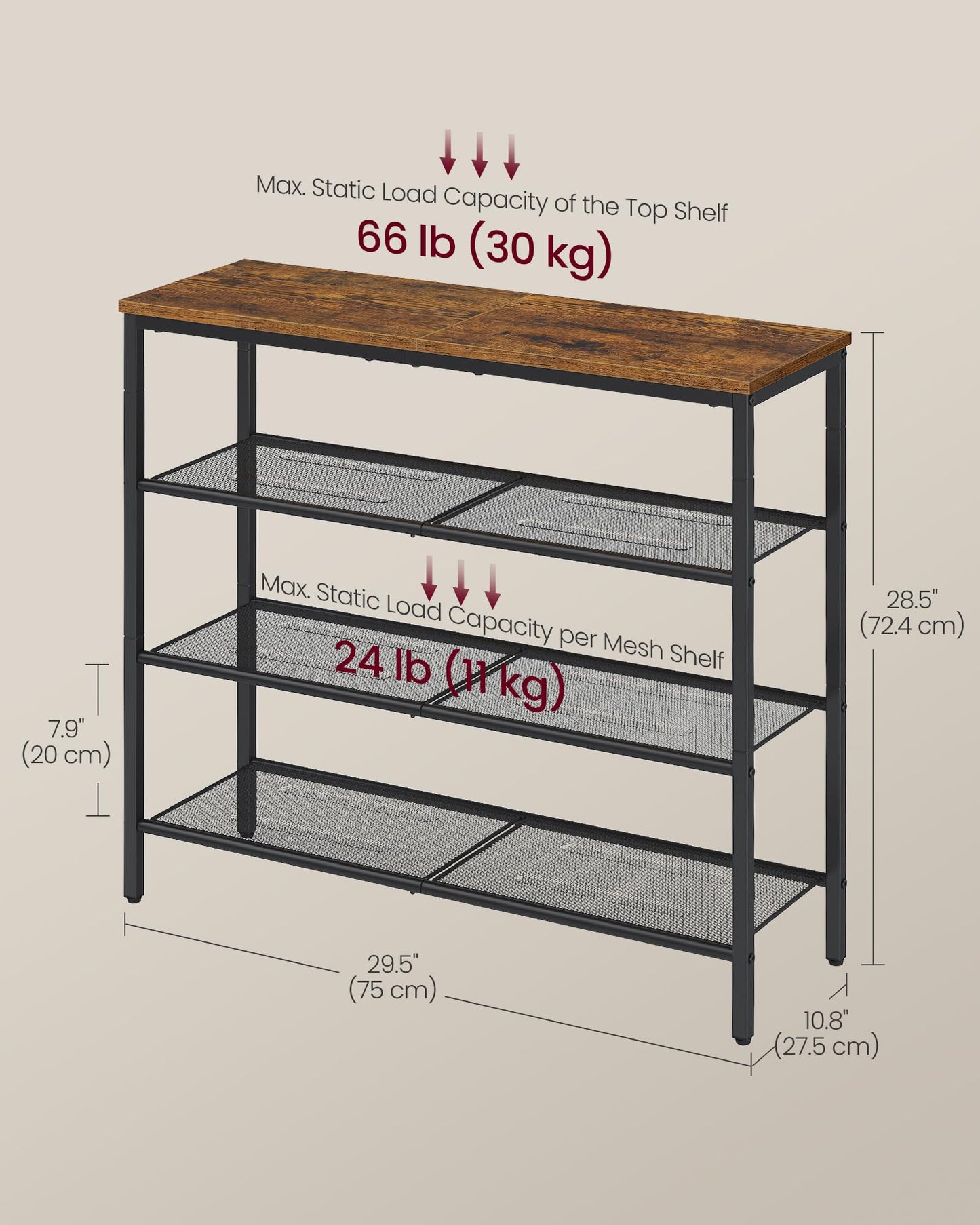 Shoe Storage Rack Metal Frame Entryway Closet Organizer Free Standing Shoe Shelf