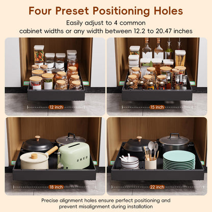 Pull Out Cabinet Organizer Drawer Storage Rack for Kitchen Cabinets