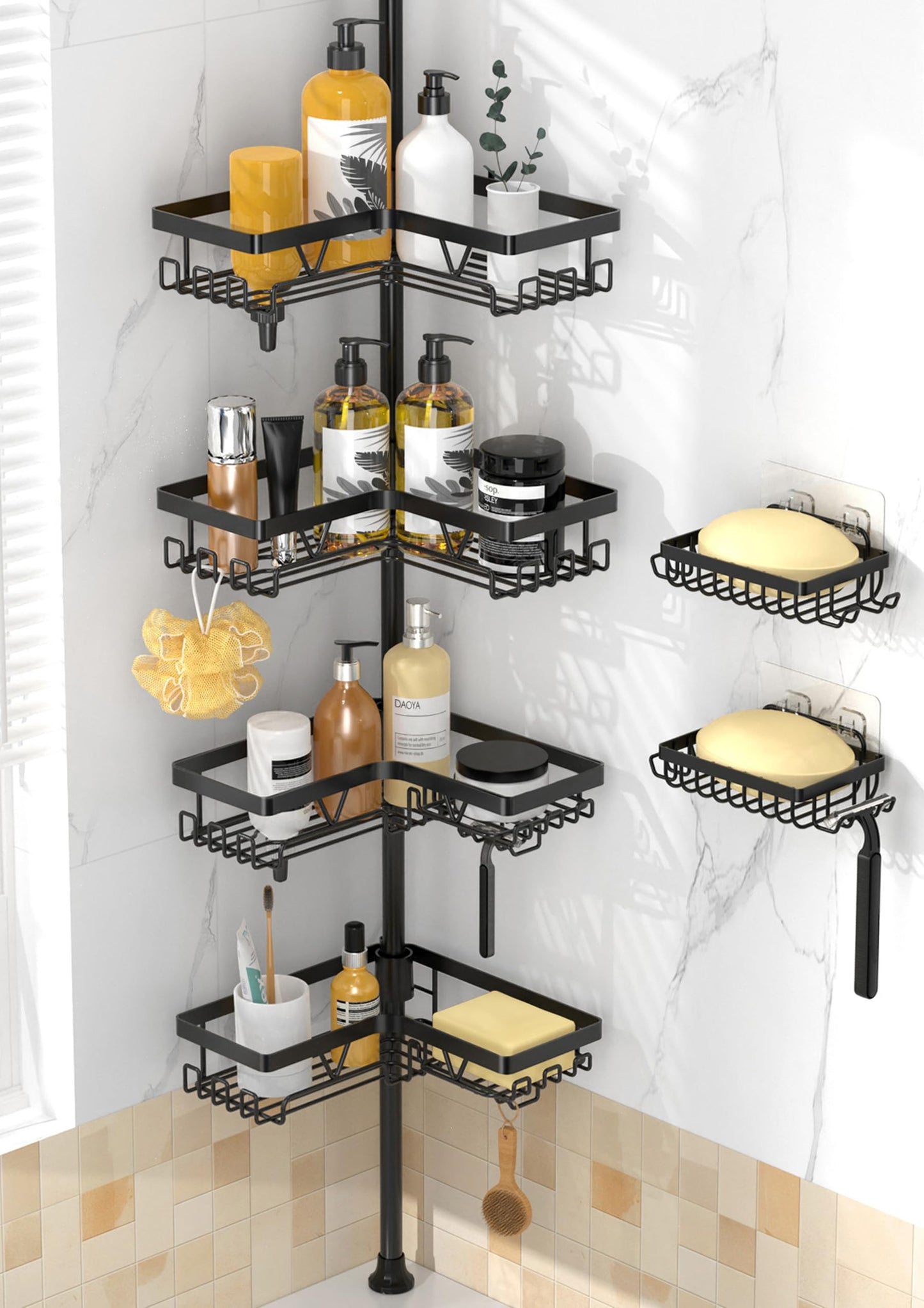 DAOYA Corner Shower Caddy Tension Pole