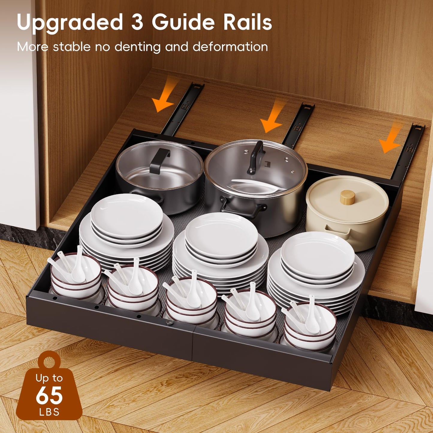 Pull Out Cabinet Organizer Drawer Storage Rack for Kitchen Cabinets