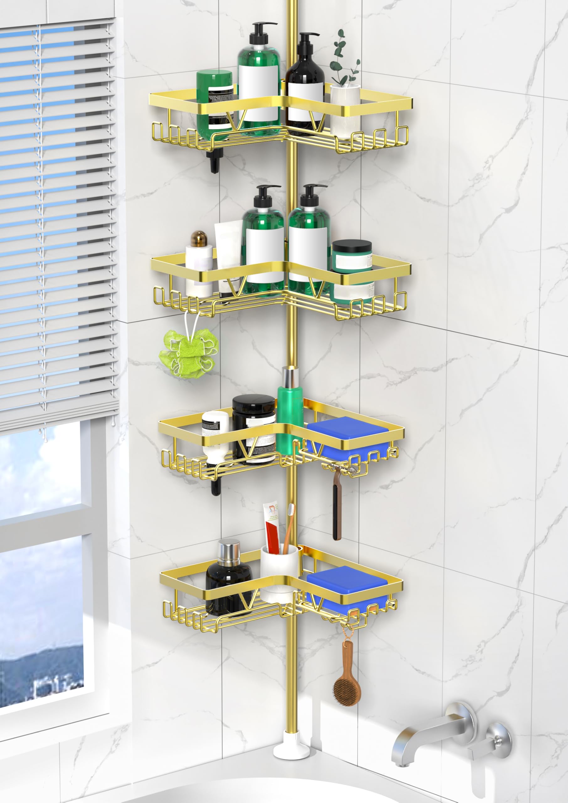 DAOYA Corner Shower Caddy Tension Pole