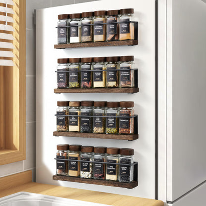 Magnetic Spice Storage Rack Organizer for Fridge Kitchen