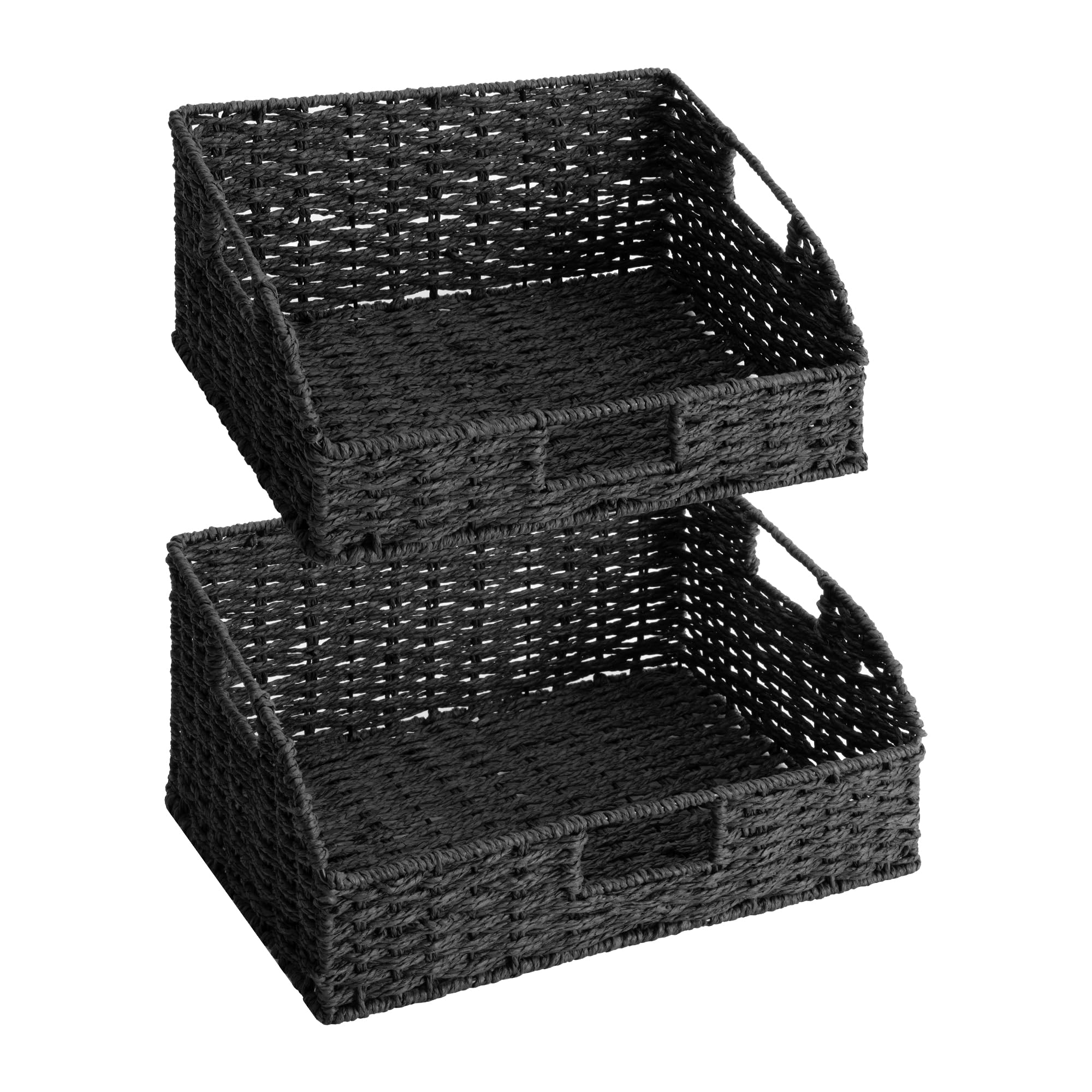 Wicker Storage Baskets Pantry Organizers Storage Basket 2 Pack