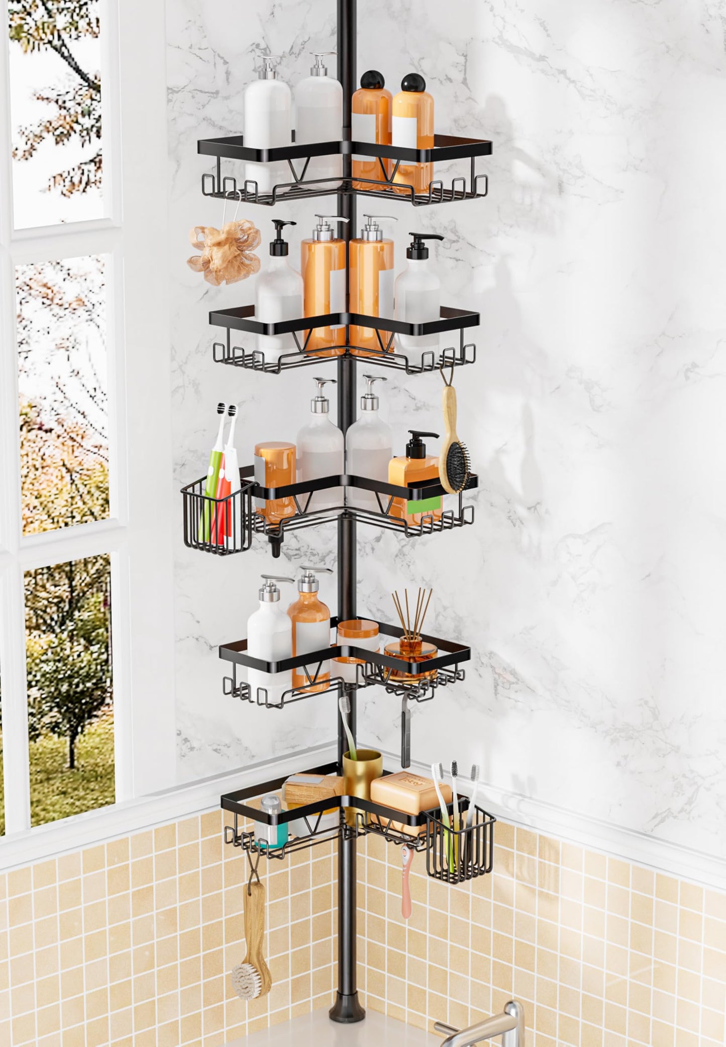 DAOYA Corner Shower Caddy Tension Pole