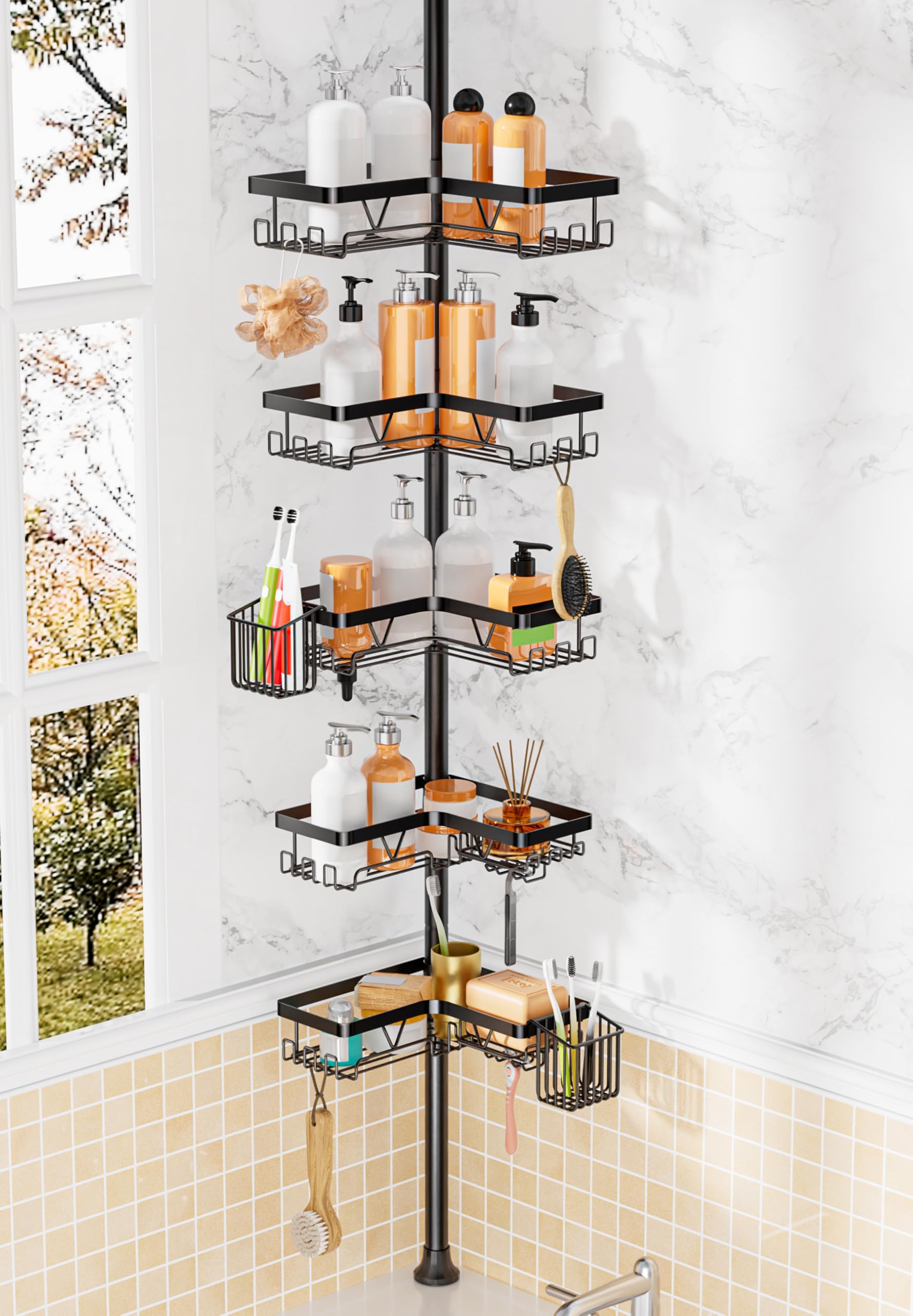 DAOYA Corner Shower Caddy Tension Pole