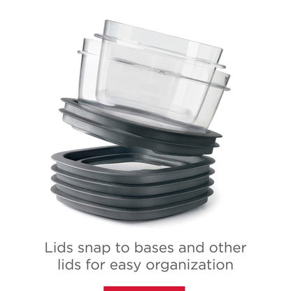 Food Storage Container Set, 10-Piece, BPA-Free, Microwave & Dishwasher Safe, Grey