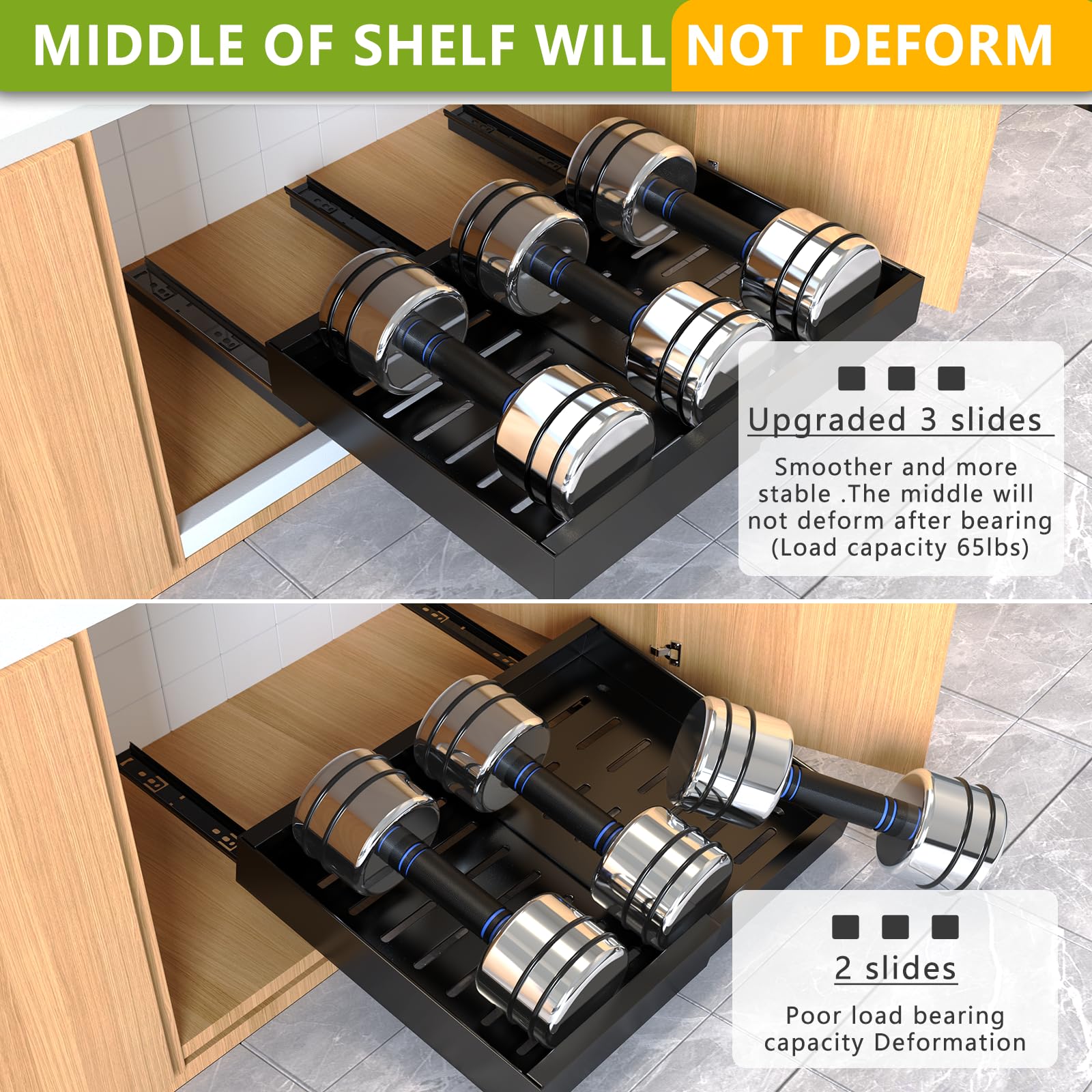 Pull Out Cabinet Organizer Adjustable Slide Out Drawer Kitchen Cabinet Storage Rack