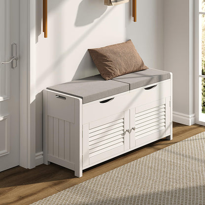 Shoe Storage Bench Lift Top Entryway Storage Bench Organizer Seat with Storage Cabinet