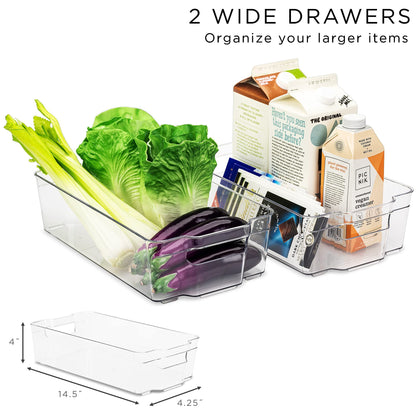 Clear Fridge Organizer Bins Refrigerator Storage Bins Home Pantry Kitchen Laundry Bathroom Organizer Clear Stackable Storage Containers