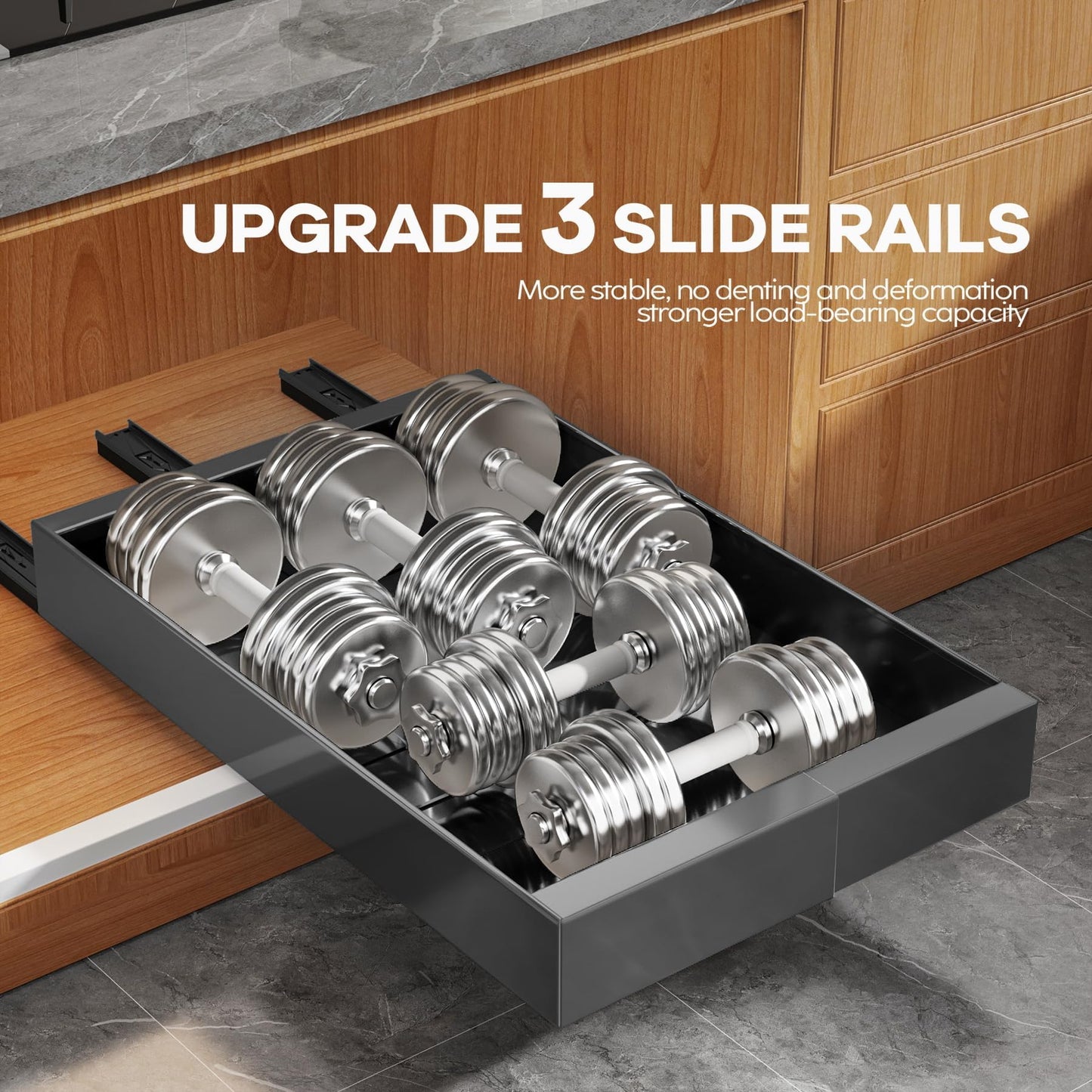 Pull Out Cabinet Organizer Slide Out Drawer Kitchen Cabinet Storage Rack Upgrade Rails System