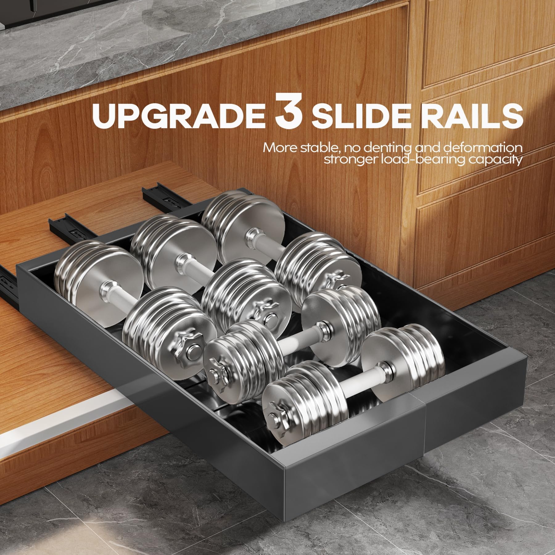 Pull Out Cabinet Organizer Slide Out Drawer Kitchen Cabinet Storage Rack Upgrade Rails System