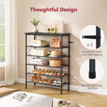 Tajsoon 6-Tier Shoe Rack Organizer
