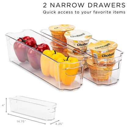 Clear Fridge Organizer Bins Refrigerator Storage Bins Home Pantry Kitchen Laundry Bathroom Organizer Clear Stackable Storage Containers