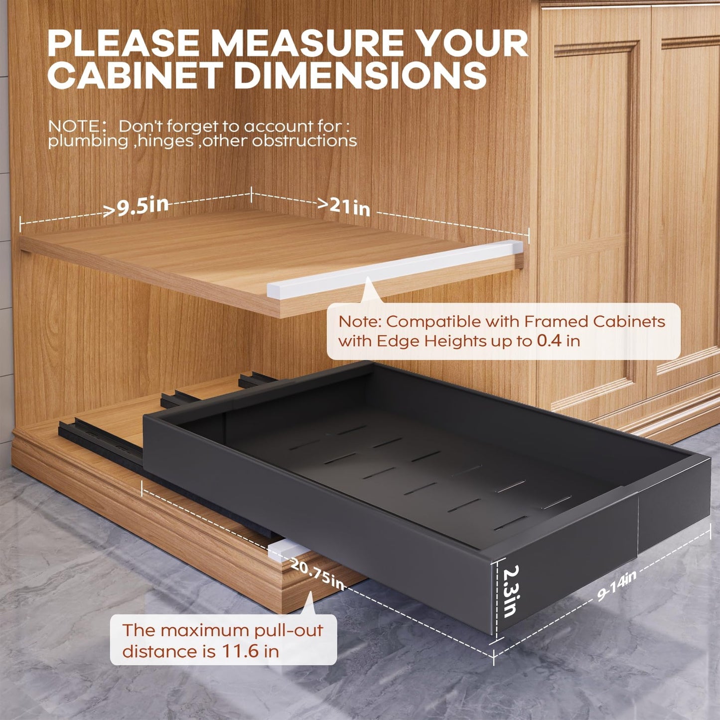 Pull Out Cabinet Organizer Slide Out Drawer Kitchen Cabinet Storage Rack Upgrade Rails System