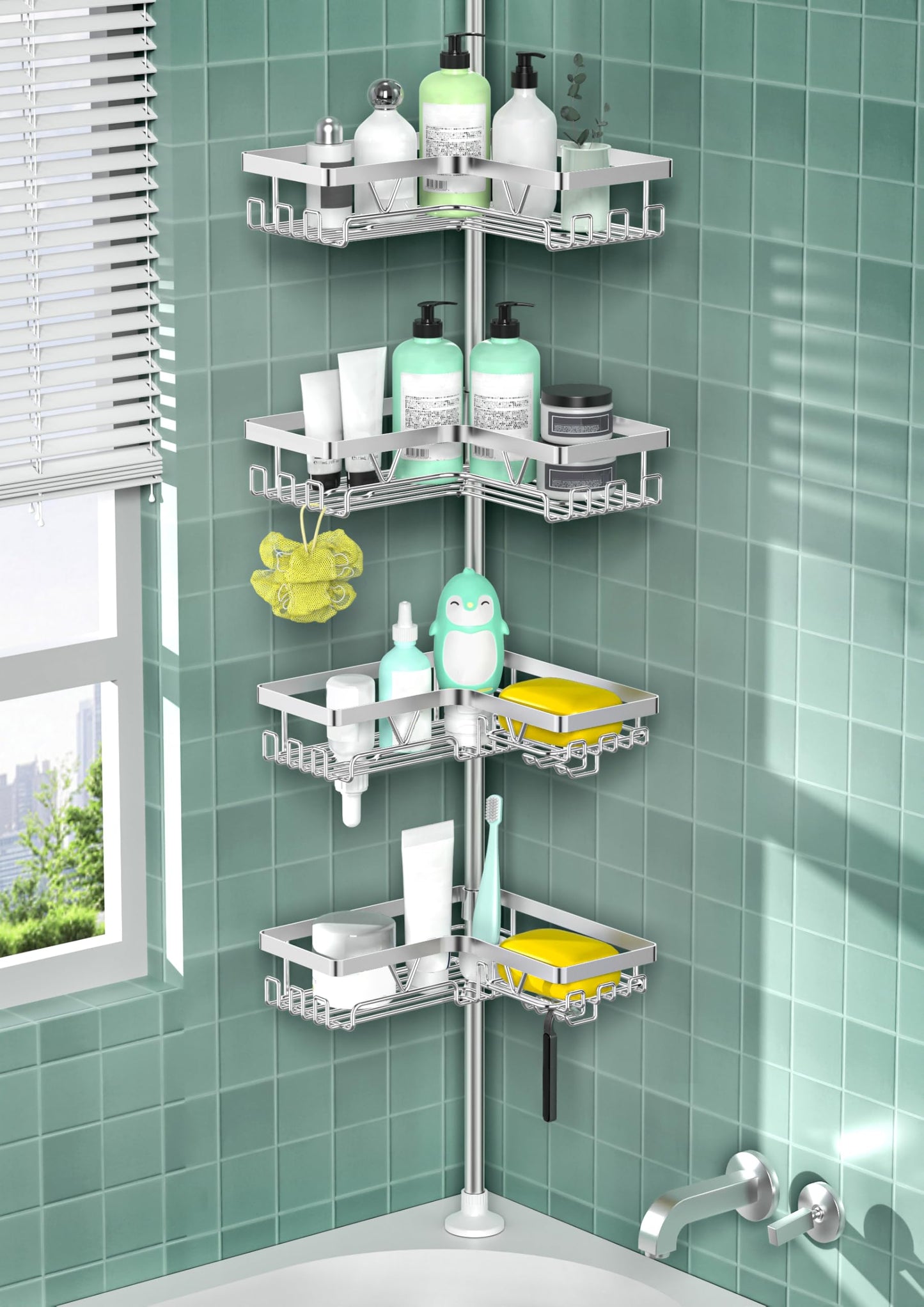 DAOYA Corner Shower Caddy Tension Pole