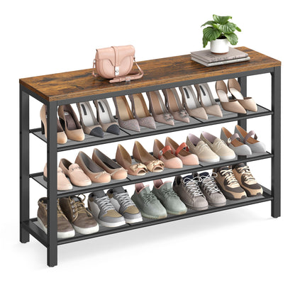 Shoe Storage Rack Metal Frame Entryway Closet Organizer Free Standing Shoe Shelf