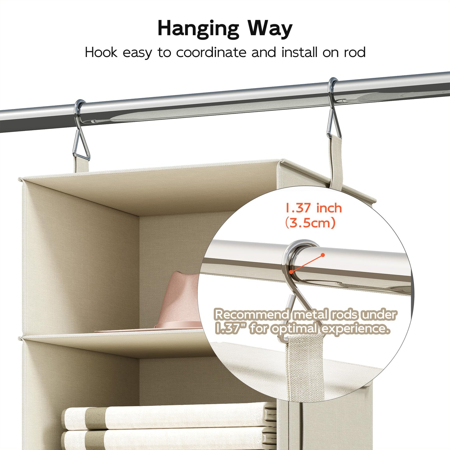 Hanging Closet Organizer Shelves with Drawers Closet Storage Organizer with Shelves and Compartments