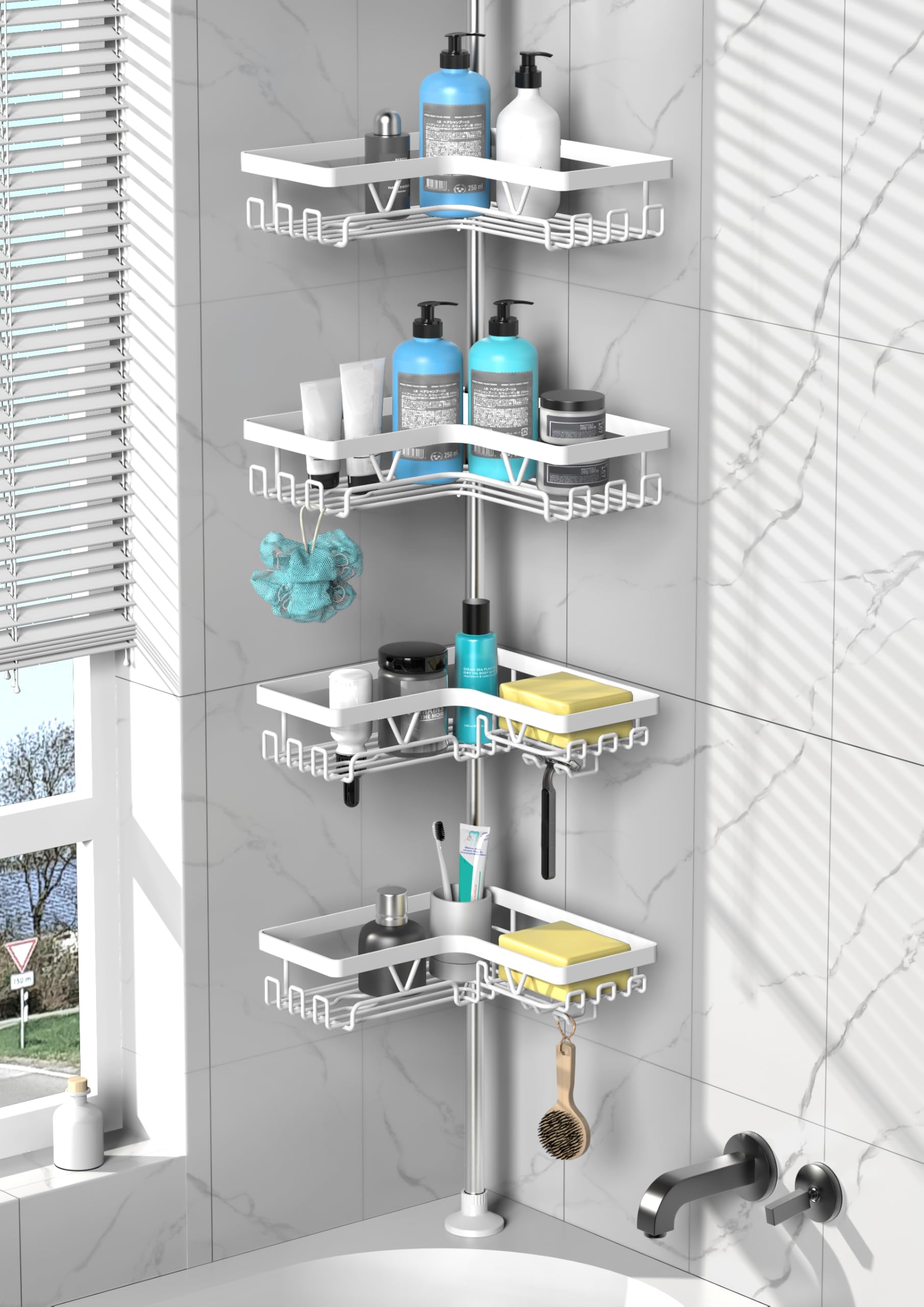 DAOYA Corner Shower Caddy Tension Pole