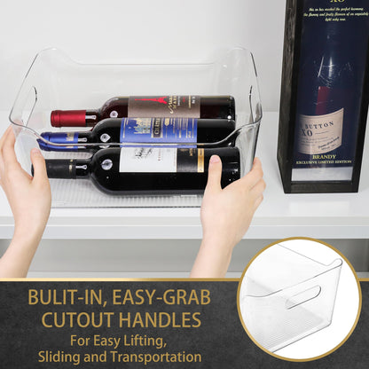 Plastic Storage Bins Multi-Use Pantry Organizer Clear Home Kitchen Storage Containers