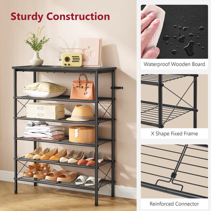 Tajsoon 6-Tier Shoe Rack Organizer