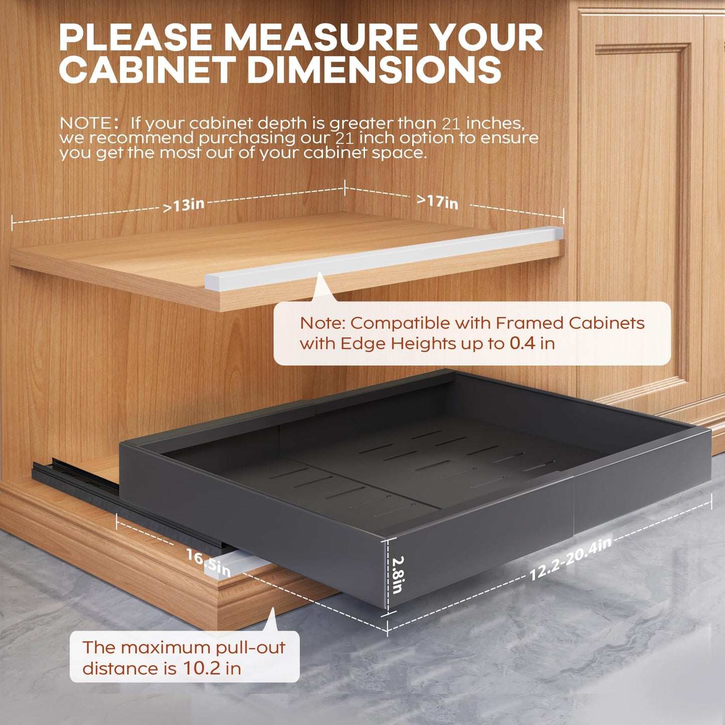Expandable Pull Out Cabinet Organizer Slide Out Drawer Kitchen Cabinet Storage Rack