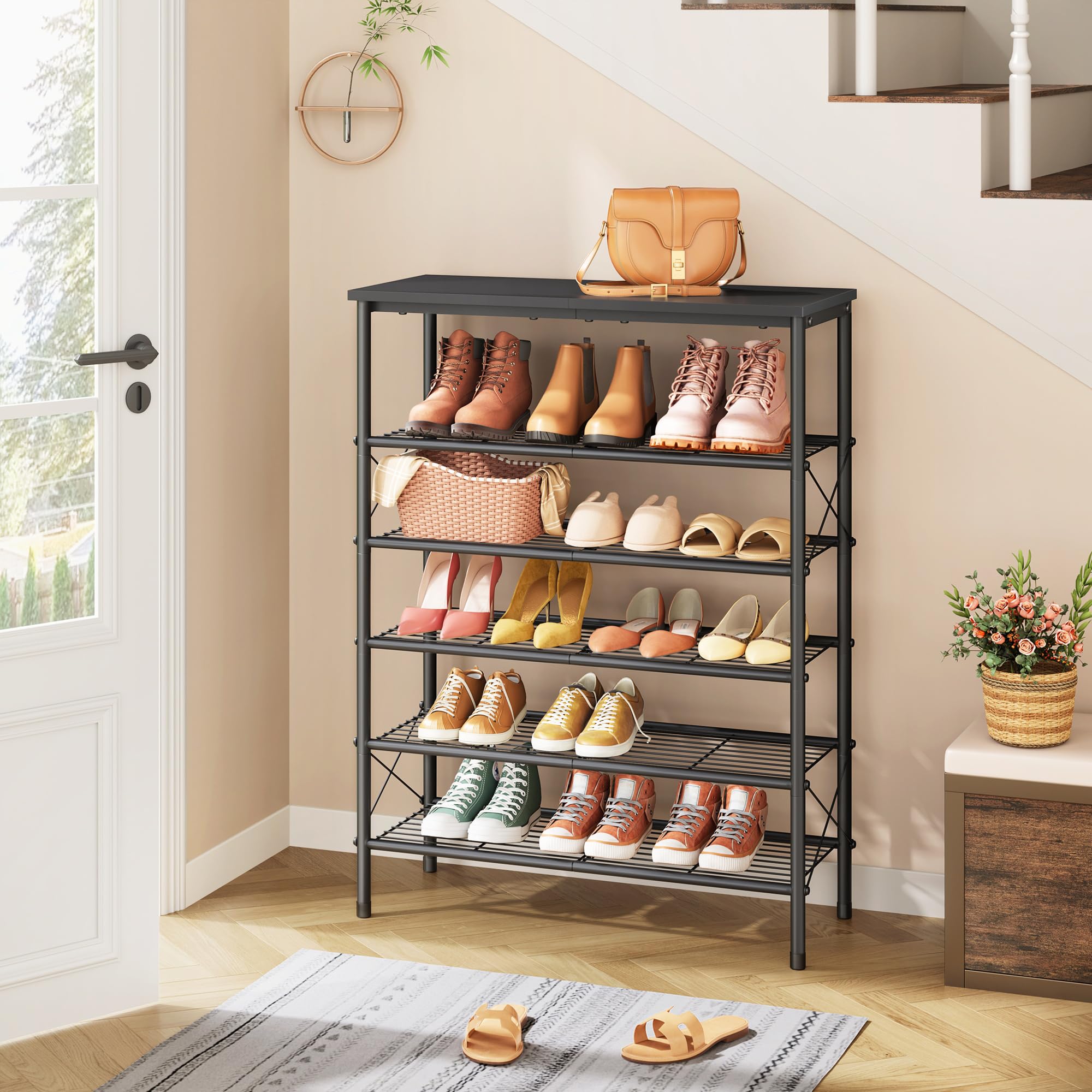 Tajsoon 6-Tier Shoe Rack Organizer