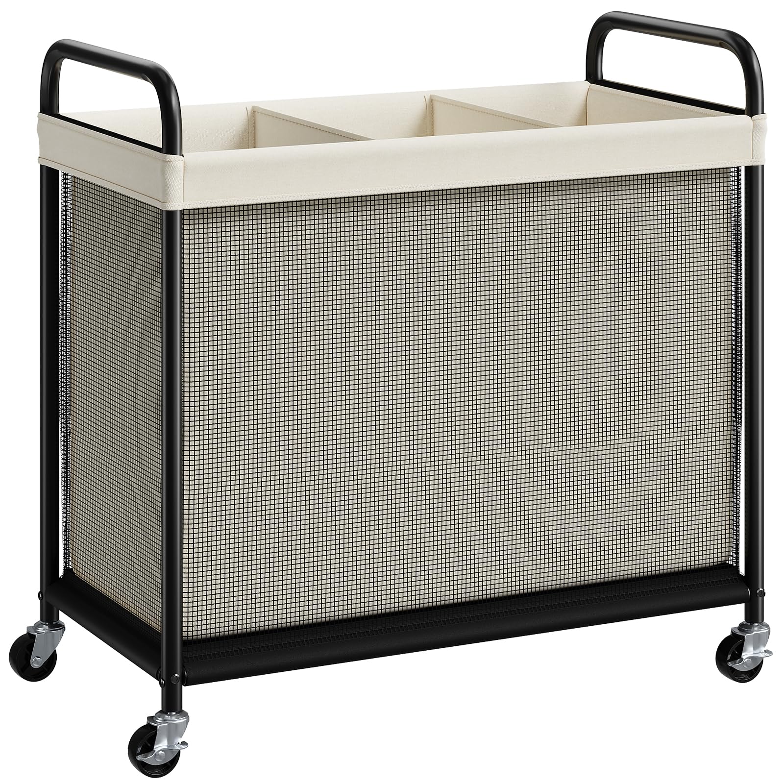 Rolling Laundry Hamper with Wheels Removable Liner Bag Laundry Sorter Clothes Hamper Cart Bedroom Bathroom Dorm Storage Organizer