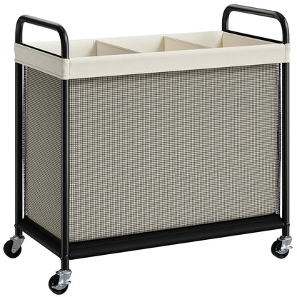 Rolling Laundry Hamper with Wheels Removable Liner Bag Laundry Sorter Clothes Hamper Cart Bedroom Bathroom Dorm Storage Organizer