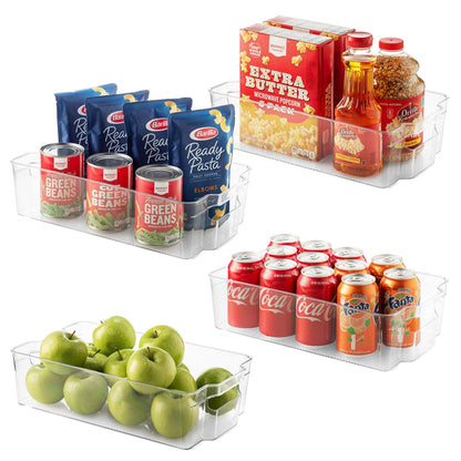 Set of 10 Refrigerator Organizer Bins Stackable Fridge Freezer Kitchen Clear Plastic Storage Containers